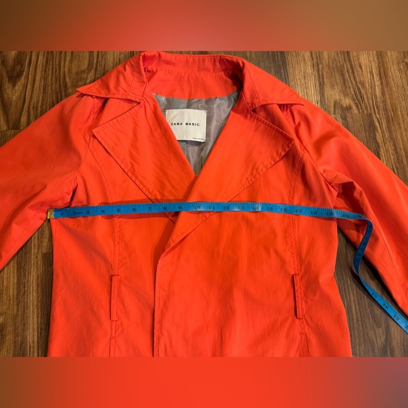 Zara Orange Coat Jacket size L - Picture 8 of 10